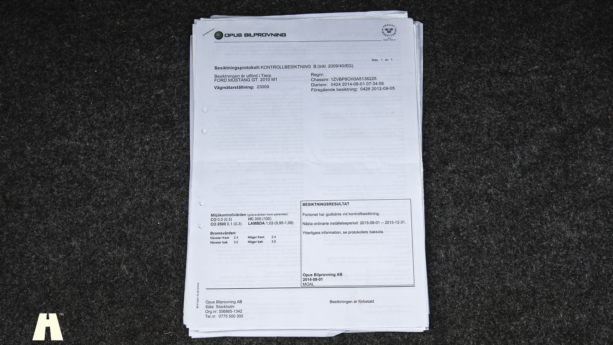 Documentation for 2010 Ford Mustang GT 