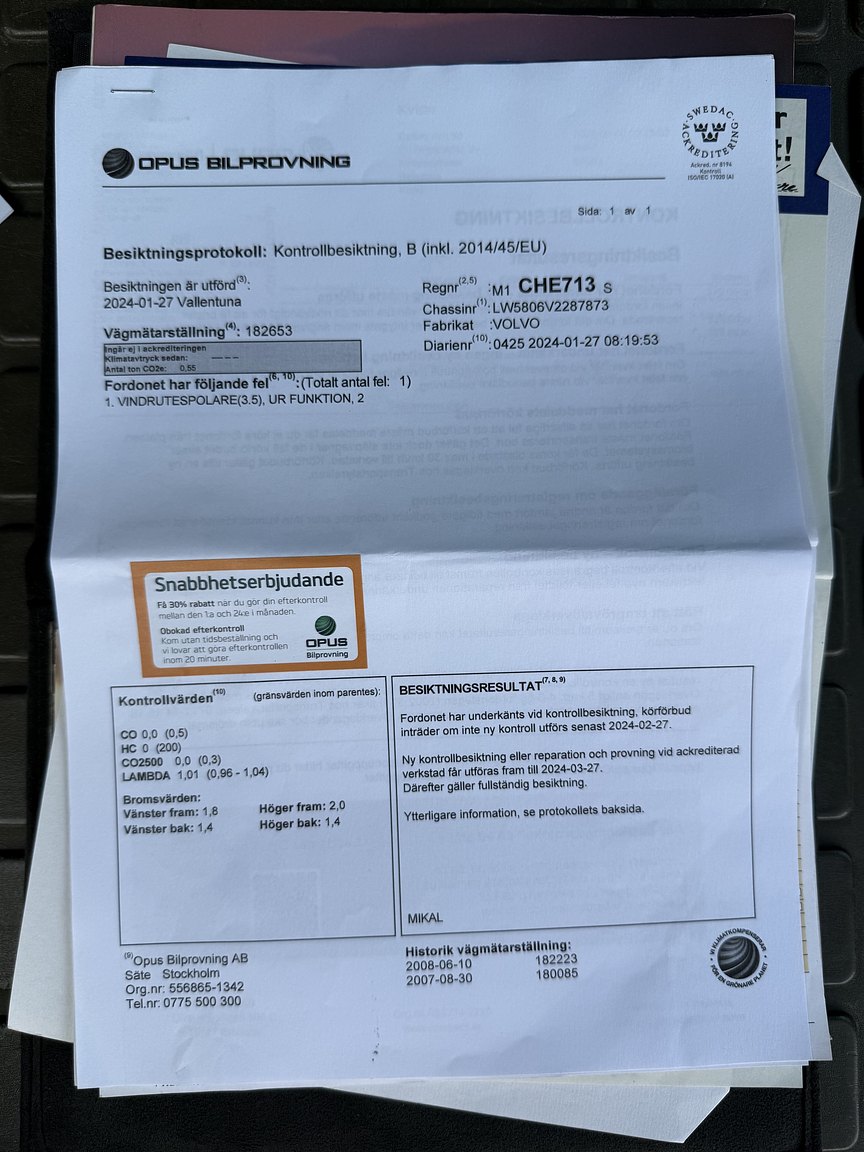 Dokumentation för 1997 Volvo 850 R Kombi