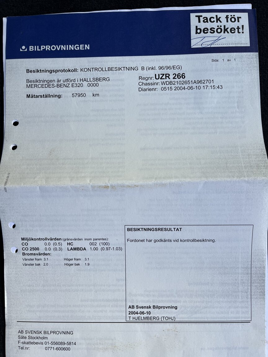 Dokumentation för 1999 Mercedes-Benz E320 T Automat