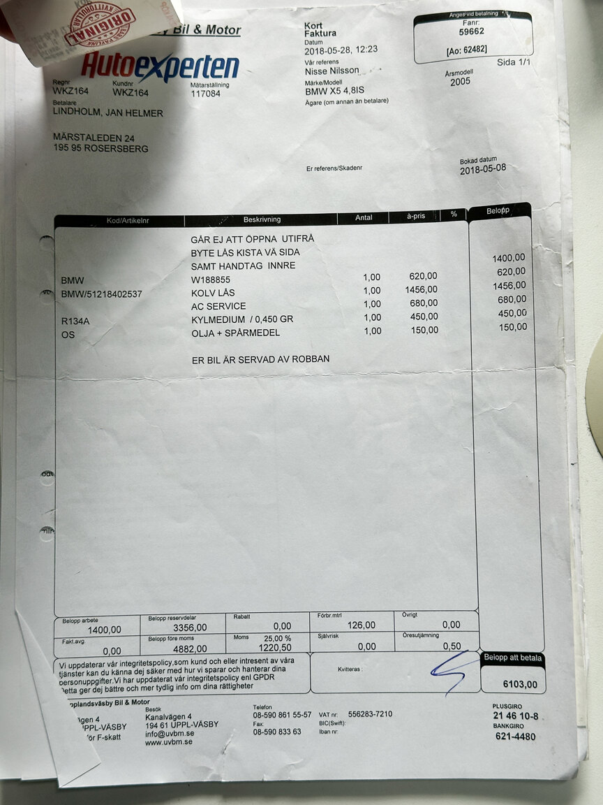 Documentation for 2005 BMW X5 4.8iS E53 LCI