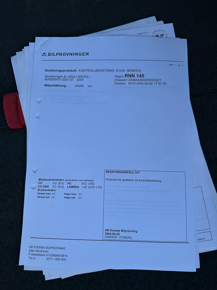 Documentation for 2000 Maserati 3200 GT