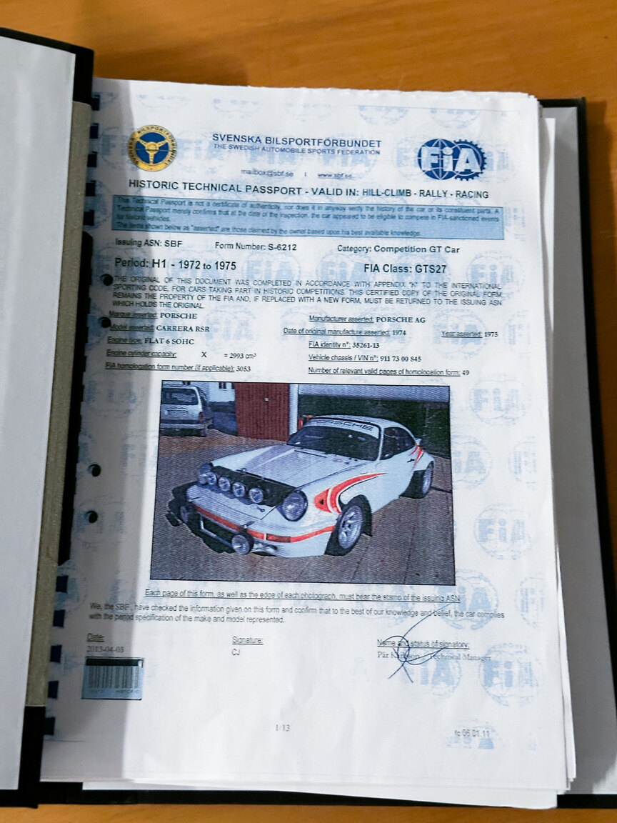 Dokumentation, 1977 Porsche 911 RSR Rallycar