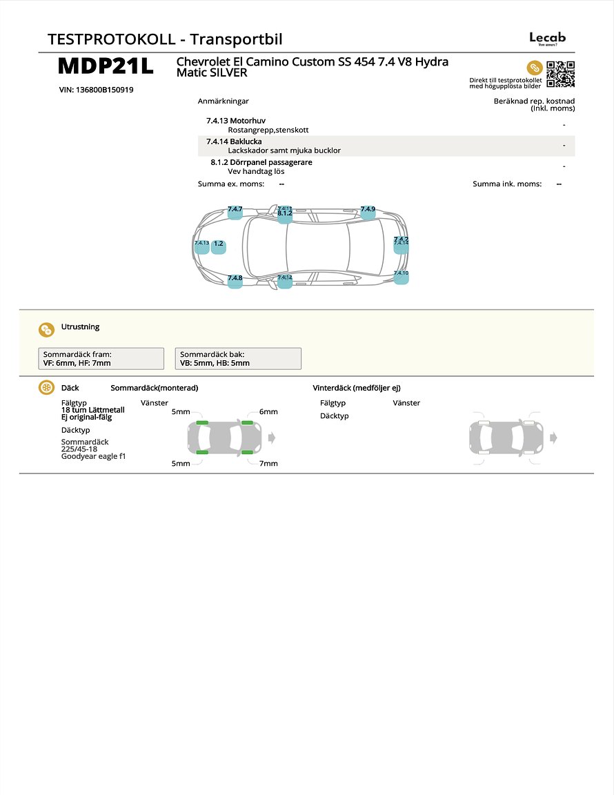 Dokumentation, 1970 Chevrolet El Camino SS Tribute (3)