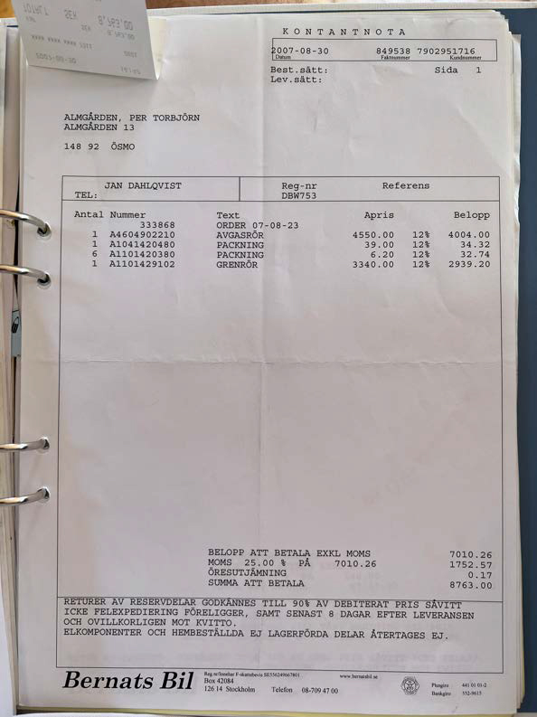 Documentation for 1986 Mercedes 280 GE