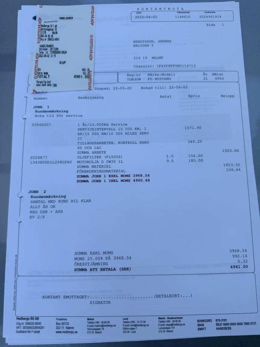 Dokumentation för 2021 Ford Mustang GT Cabriolet (14)