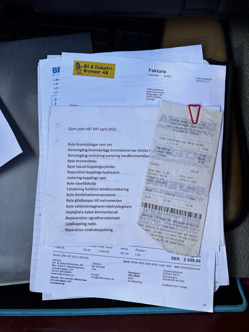 Dokumentation för 1974 SAAB 99 