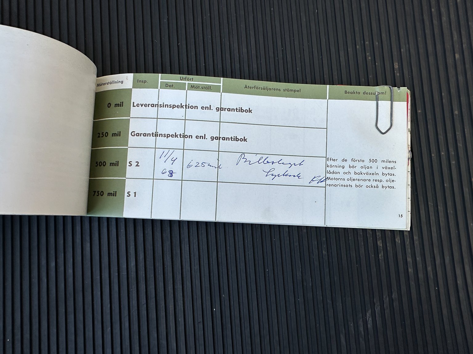 Documentation for 1967 Volvo 144 1.8 