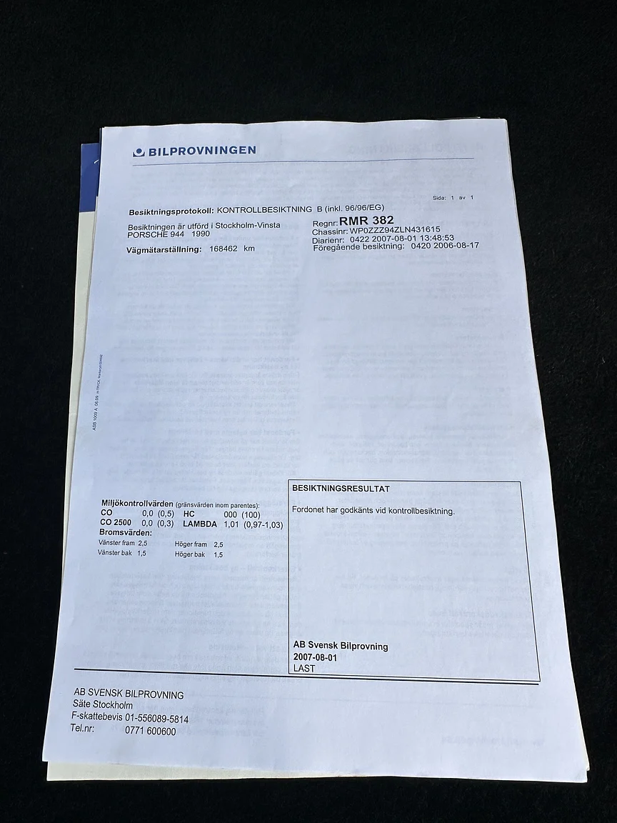 Documentation for 1990 Porsche 944 S2 Cabriolet  (18)