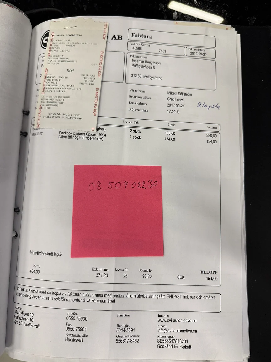 Documentation for 1961 Volvo PV544C Sport (32)