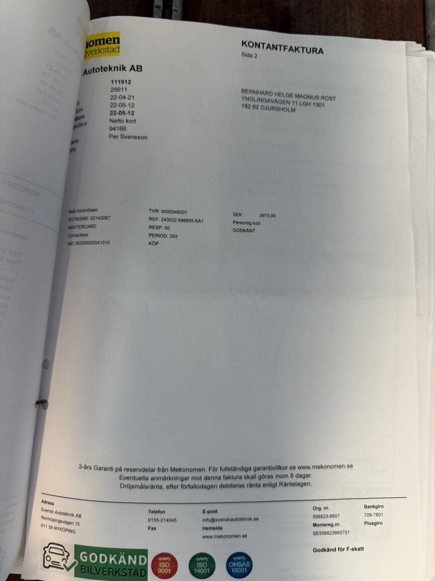 Documentation for 1967 Mercedes-Benz 230 Safari