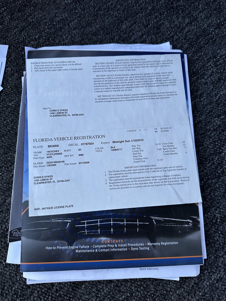 Dokumentation för 1957 Chevrolet Bel Air Sport Coupé (15)