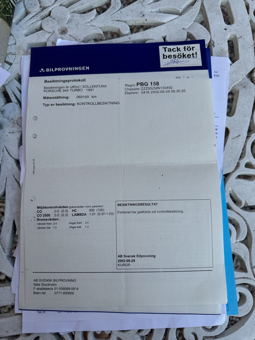 Documentation for 1991 Porsche 944 Turbo Cabriolet