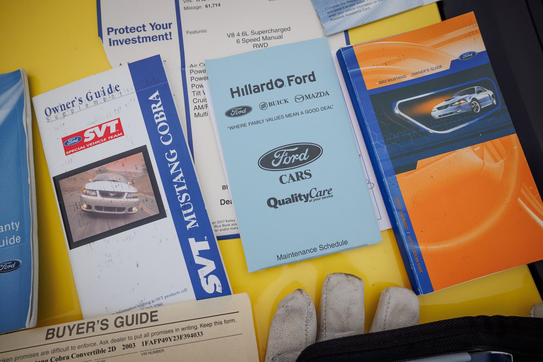 Dokumentation för 2003 Ford Mustang SVT Cobra