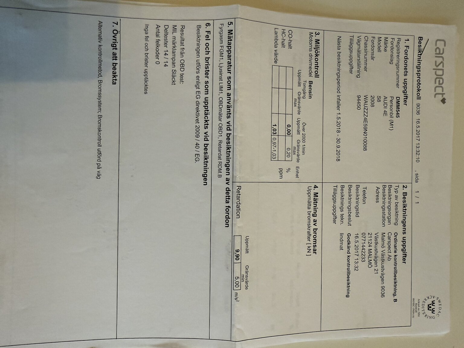 Documentation for 2009 Audi S8 5.2 V10 FSI Quattro
