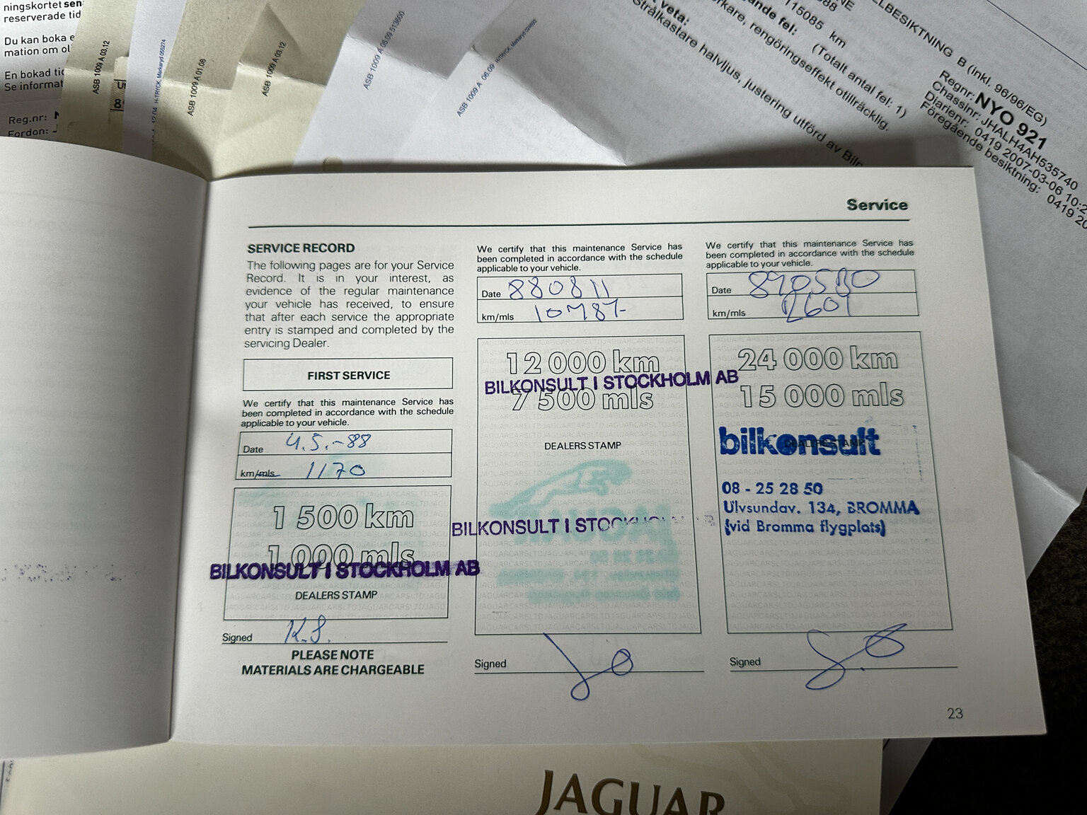 Documentation for 1988 Jaguar XJ Sovereign