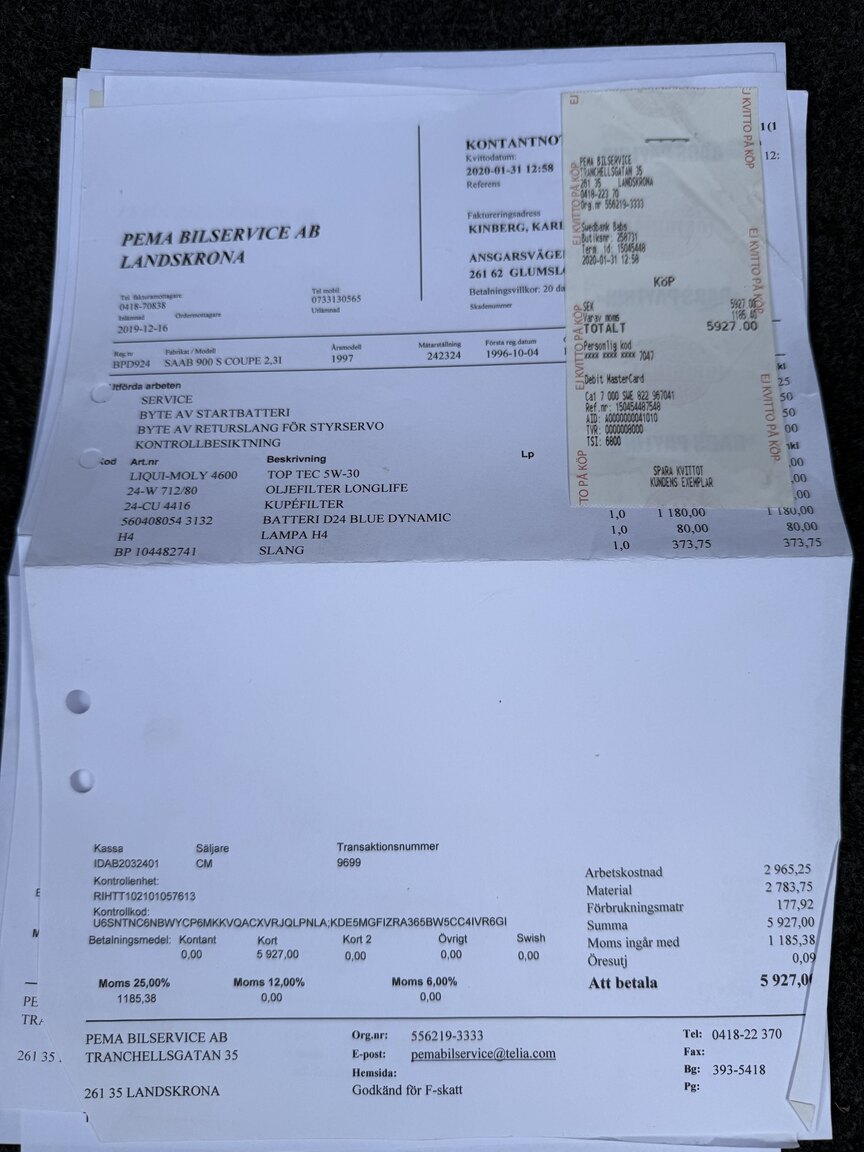 Dokumentation, 1997 SAAB 900
