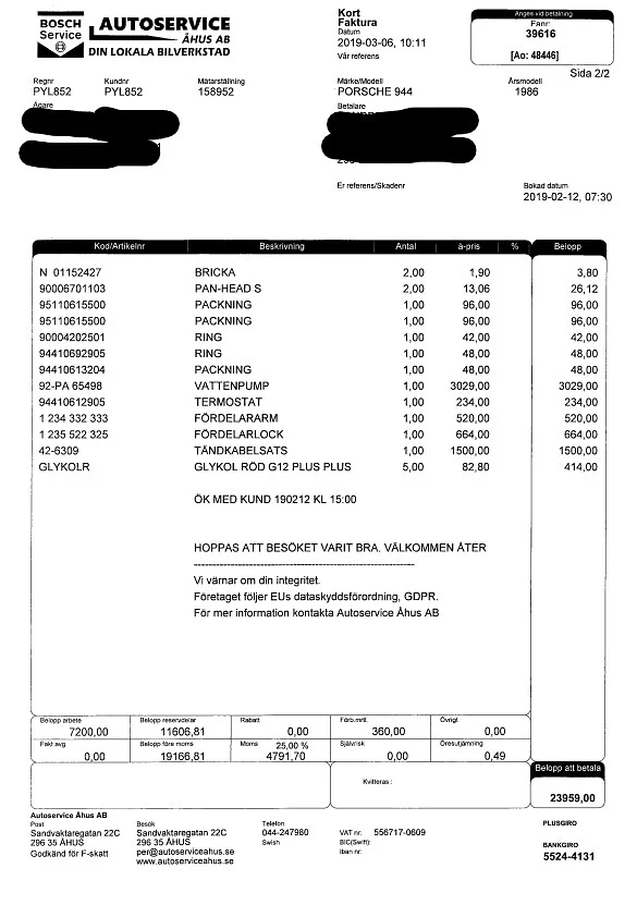 Dokumentation för 1987 Porsche 944 Targa (9)