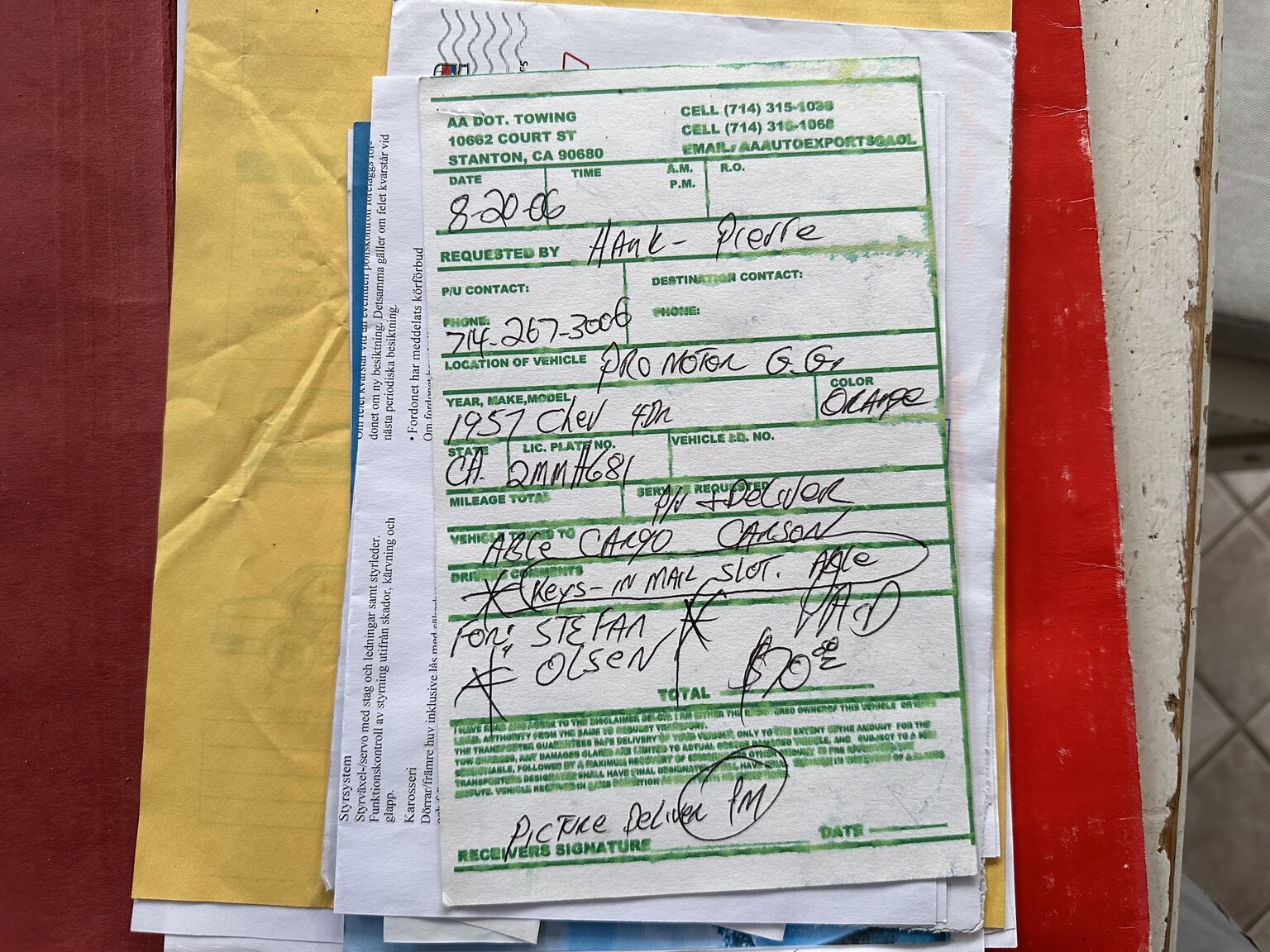 Dokumentation för 1957 Chevrolet Bel Air (10)