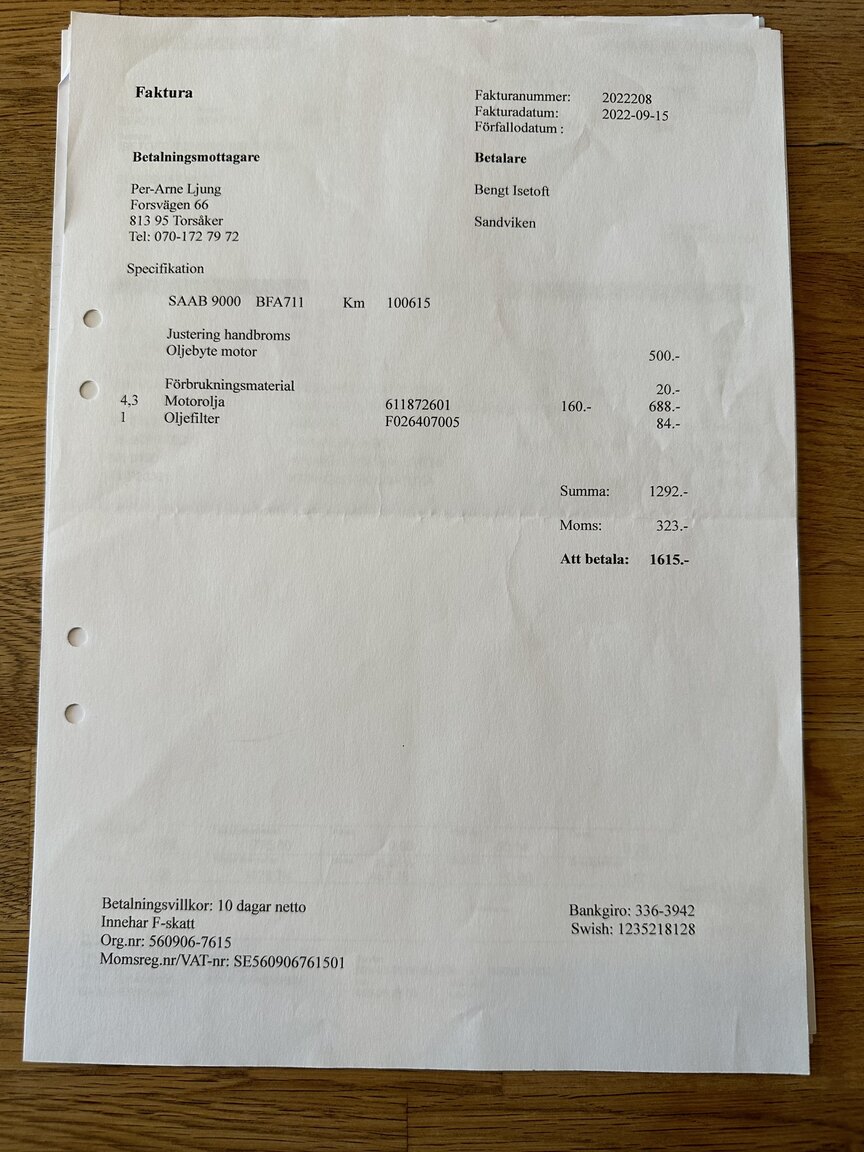 Documentation for 1996 SAAB 9000 CS Aero 2.3T