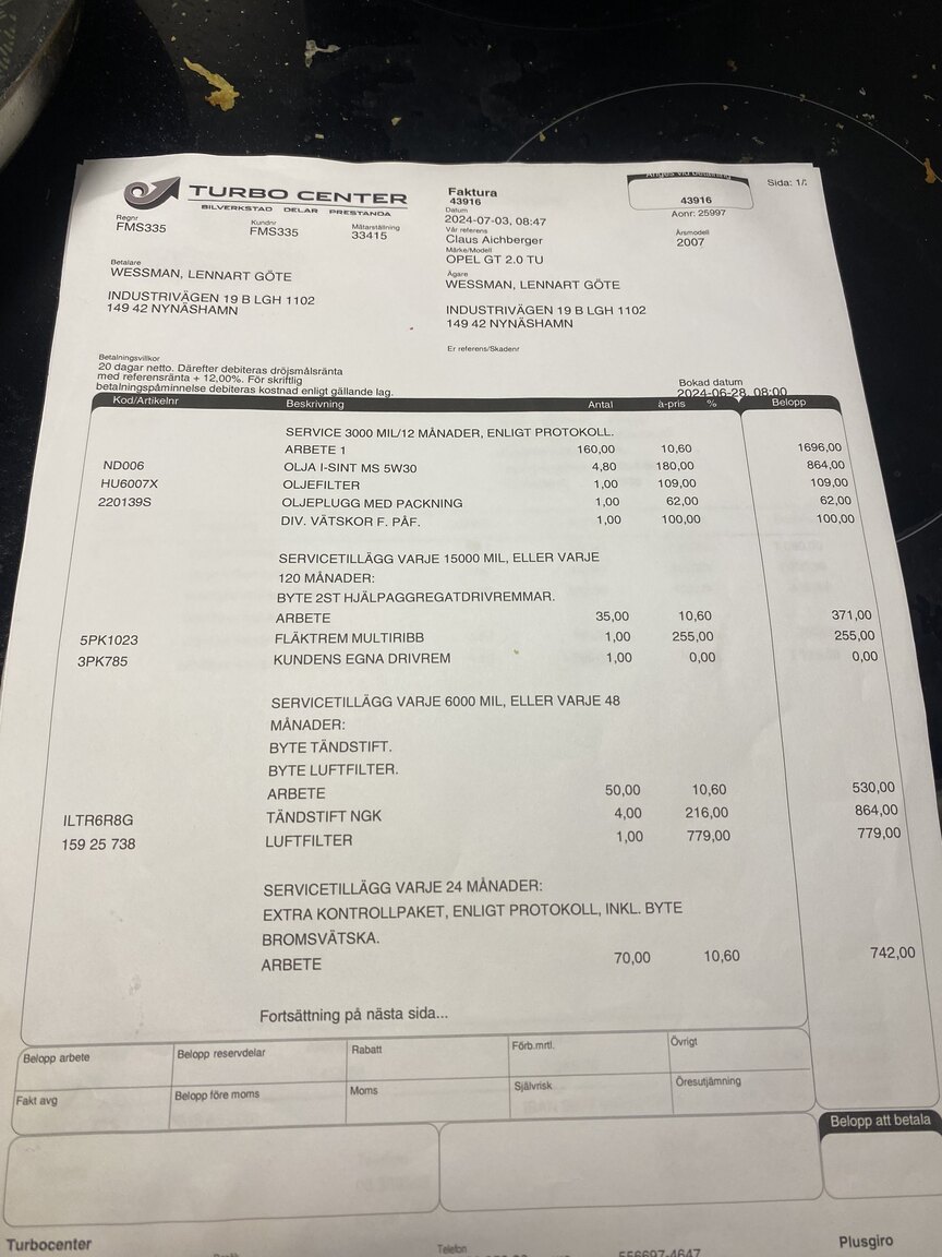 Documentation for 2007 Opel Roadster GT 2.0 TURBO