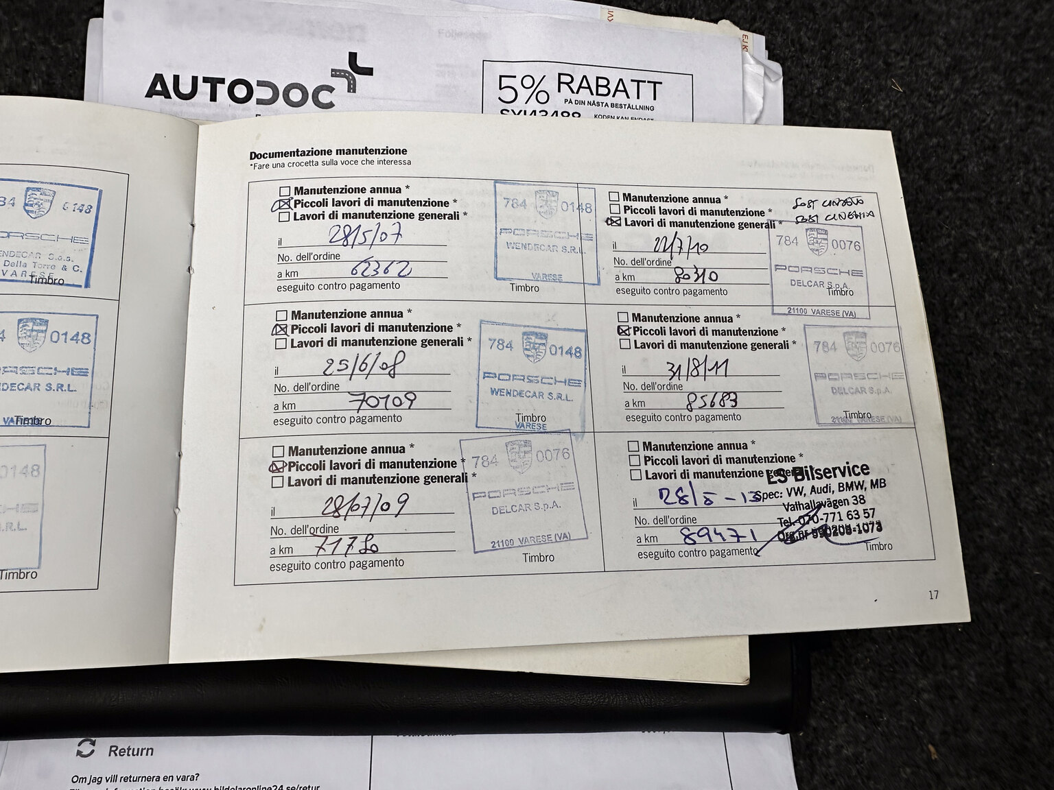 Documentation for 1999 Porsche 911 Carrera 4