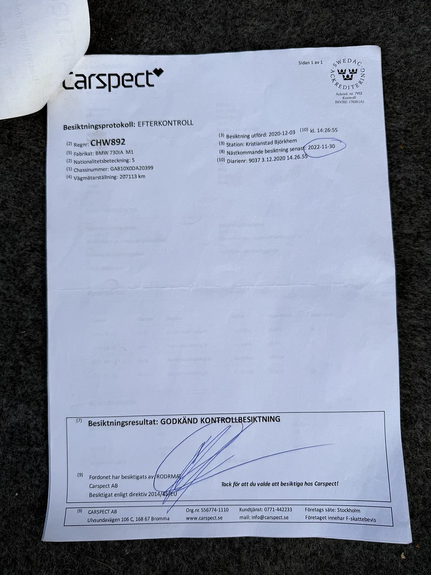 Dokumentation för 1992 BMW 730iA (8)