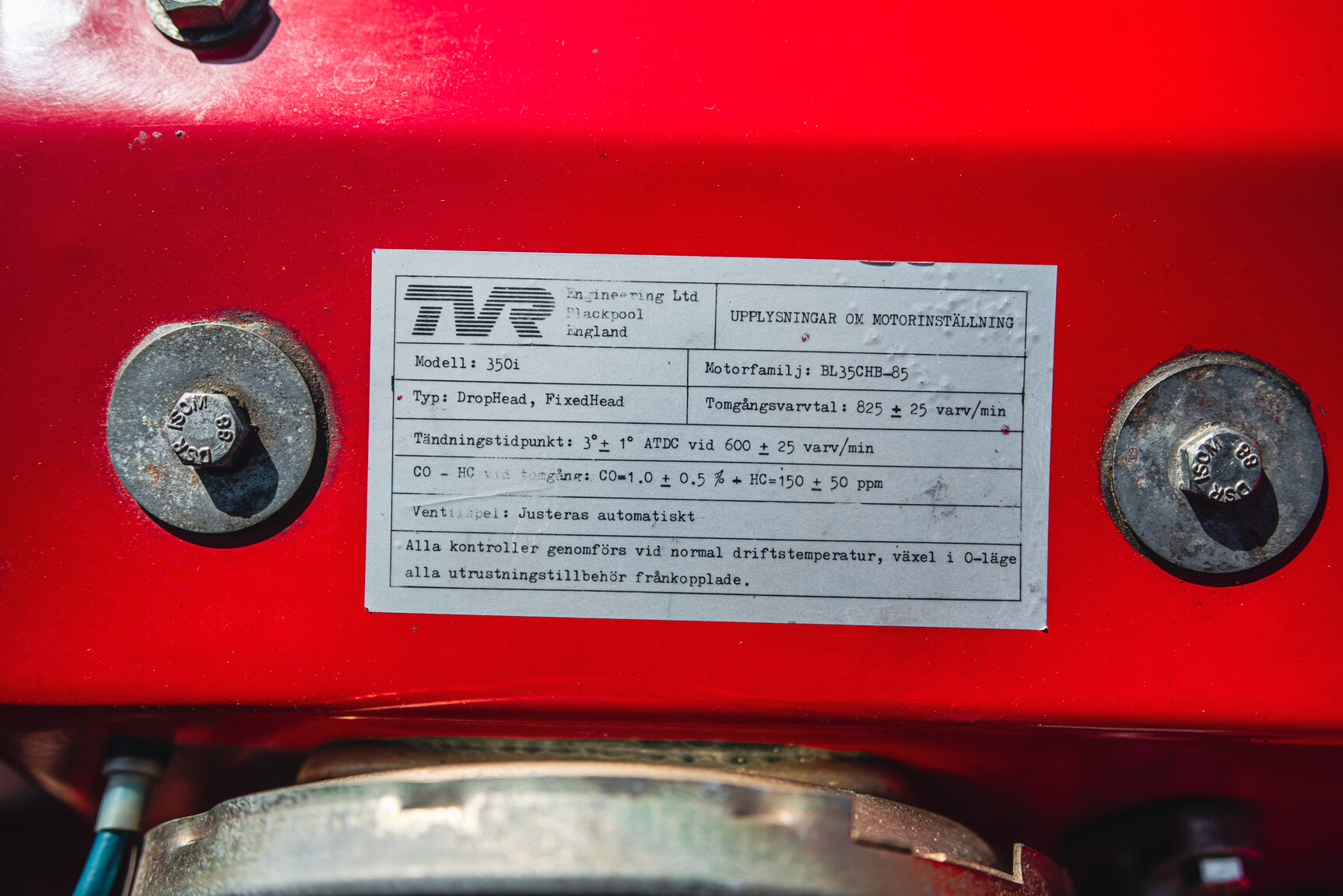 1985 TVR 350i Cabriolet 3.5 V8, Mekanik