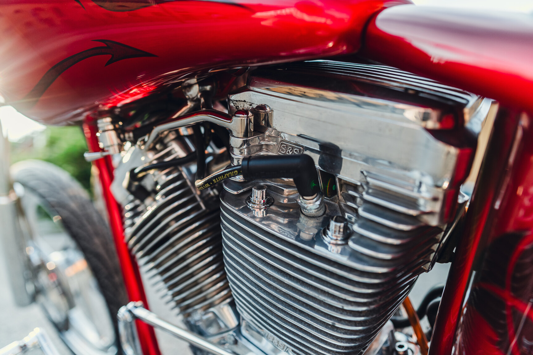 Image of 2001 Unique Custom Cycles Red Inferno mechanics