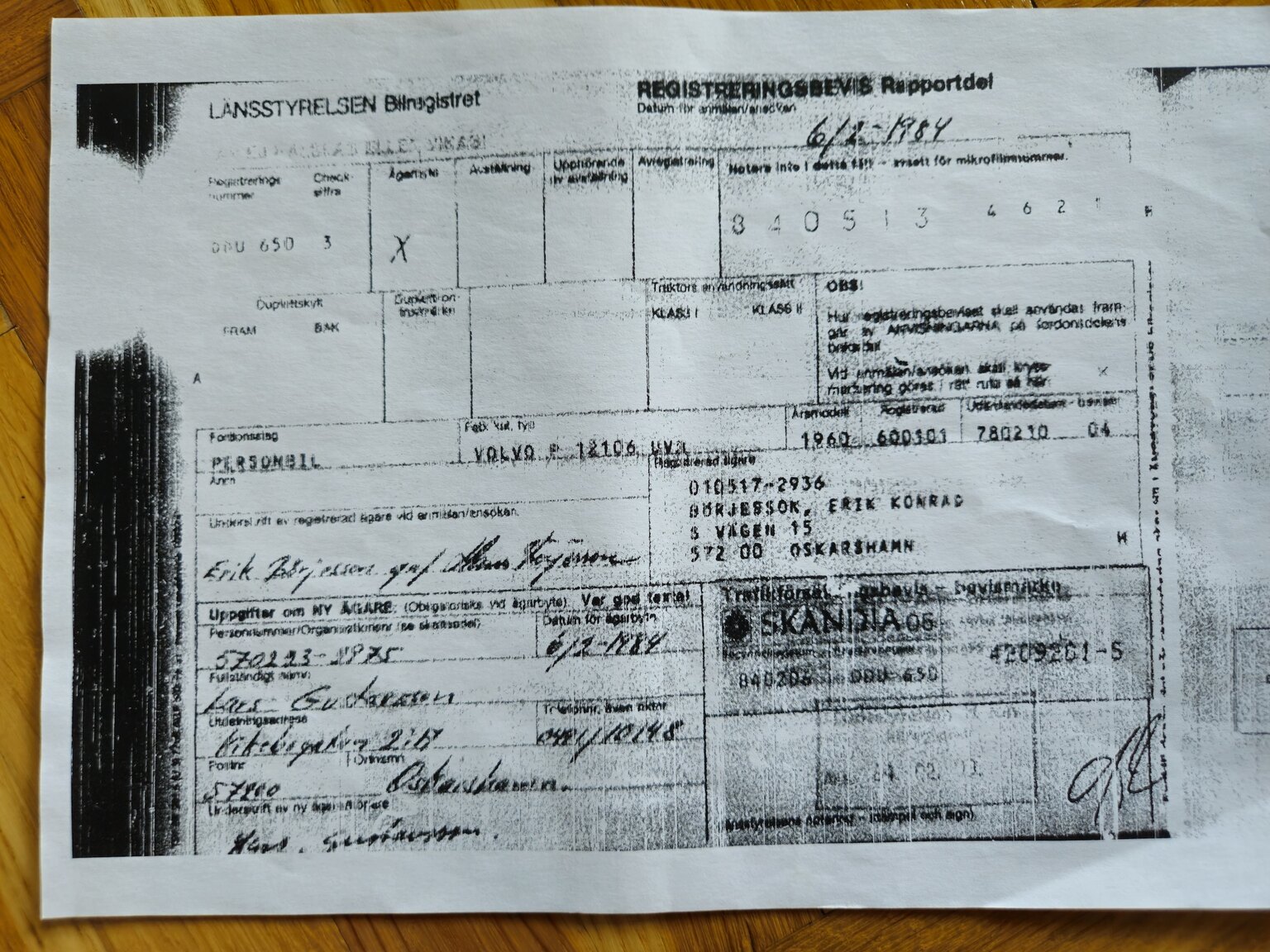 Dokumentation, 1960 Volvo Amazon 121 1.6