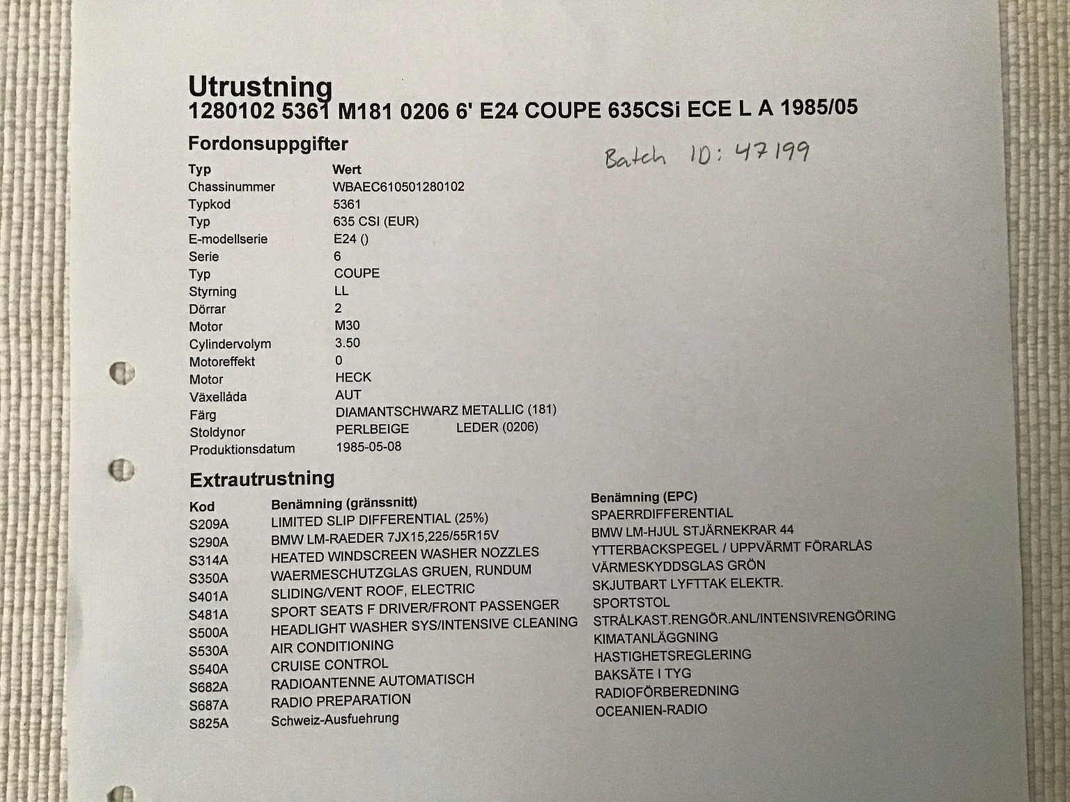 Documentation for 1985 BMW 635 CSiA (E24) (14)