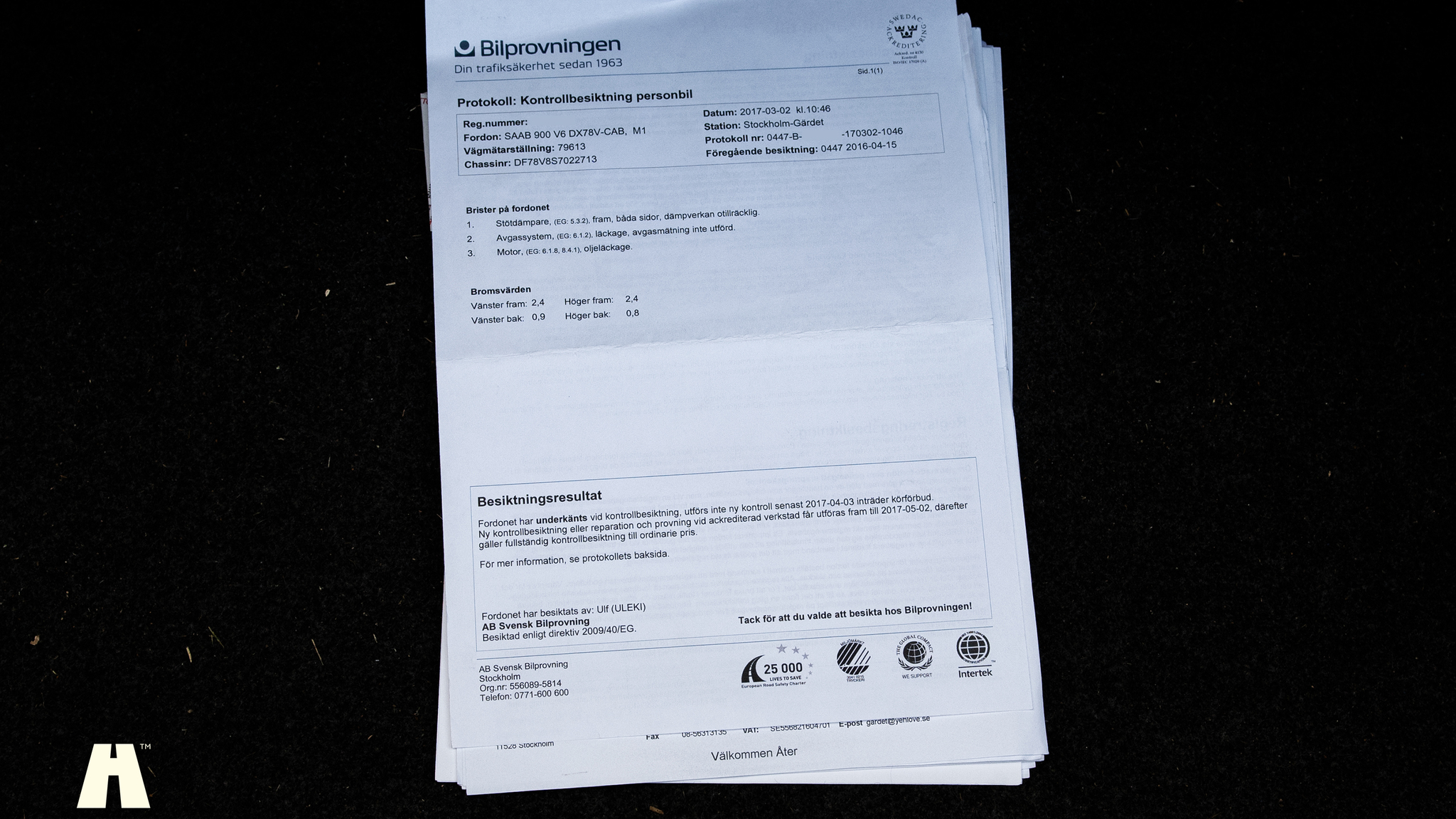 Dokumentation för 1995 SAAB 900 SE V6 Automat