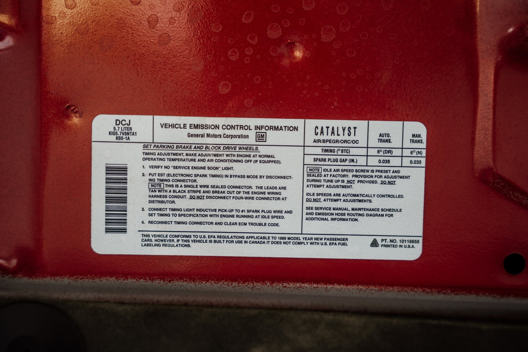 Image of 1989 Chevrolet Camaro IROC-Z mechanics