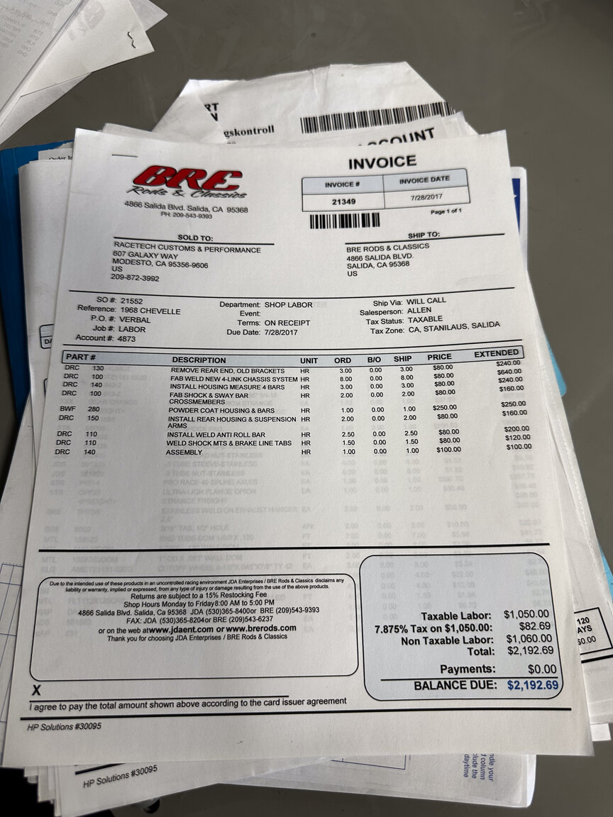 Documentation for 1968 Chevrolet Chevelle PRO Street (52)