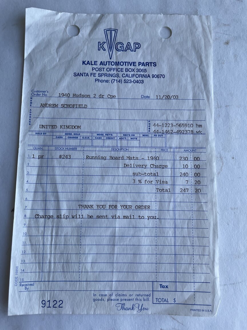 Documentation for 1940 Hudson Modell 40 Traveller Brougham  (7)