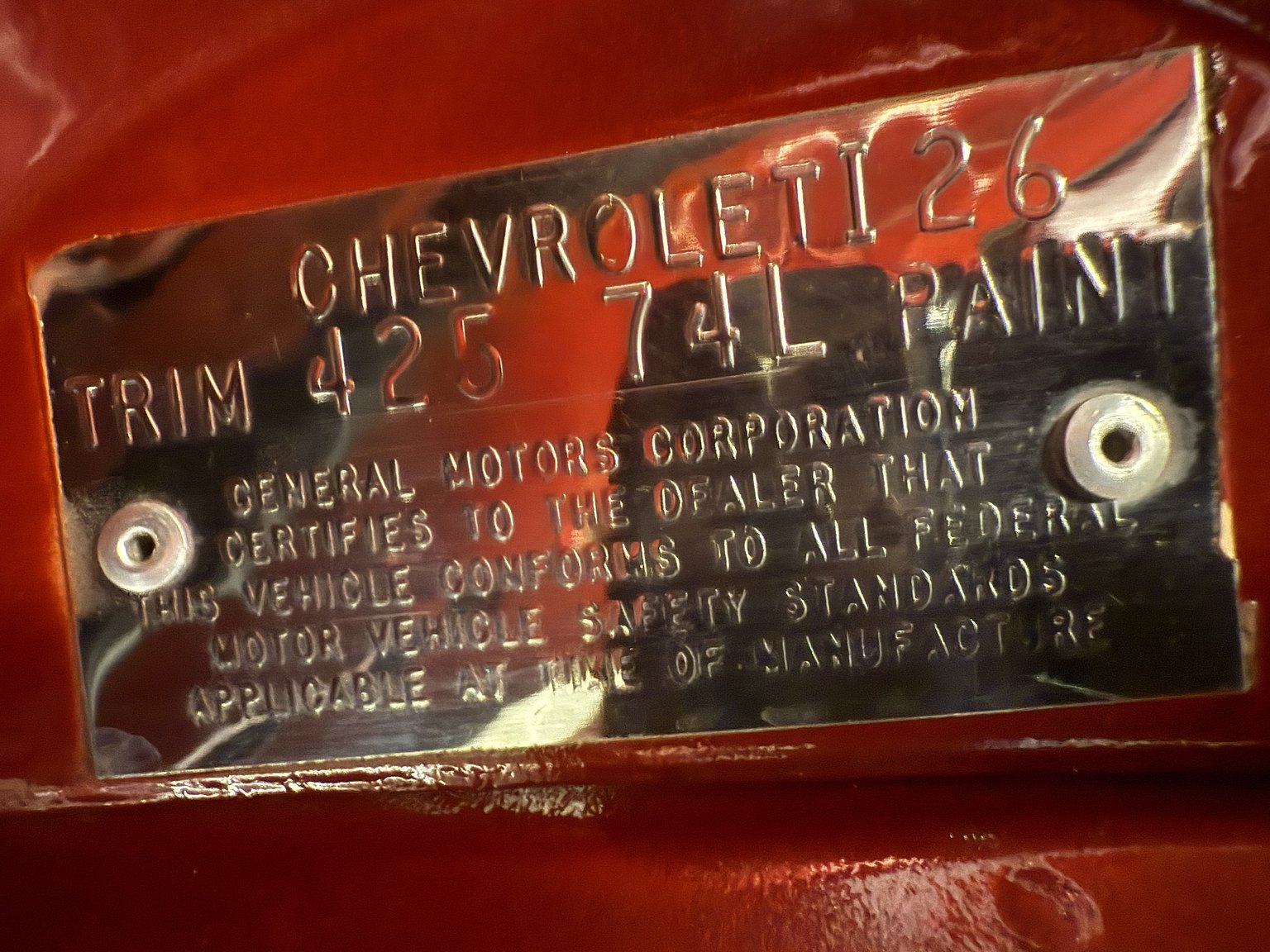 Interiörbild 1974 Chevrolet Corvette Stingray