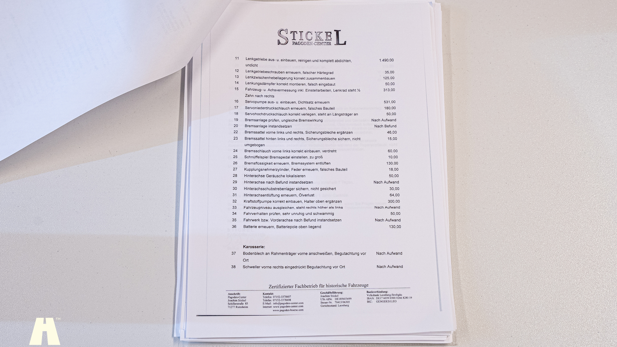 Dokumentation för 1970 Mercedes 280 SL Pagoda (4)