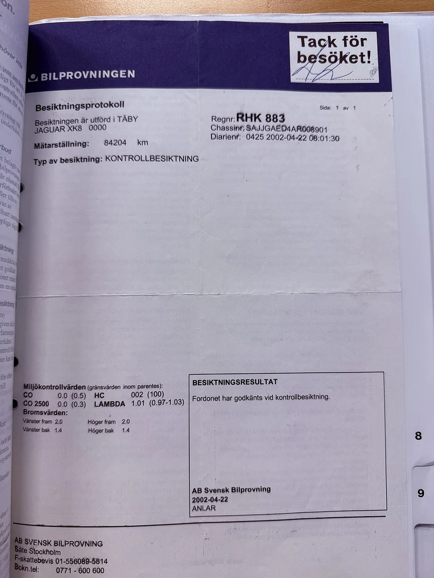 Dokumentation, 1997 Jaguar XK8 (58)