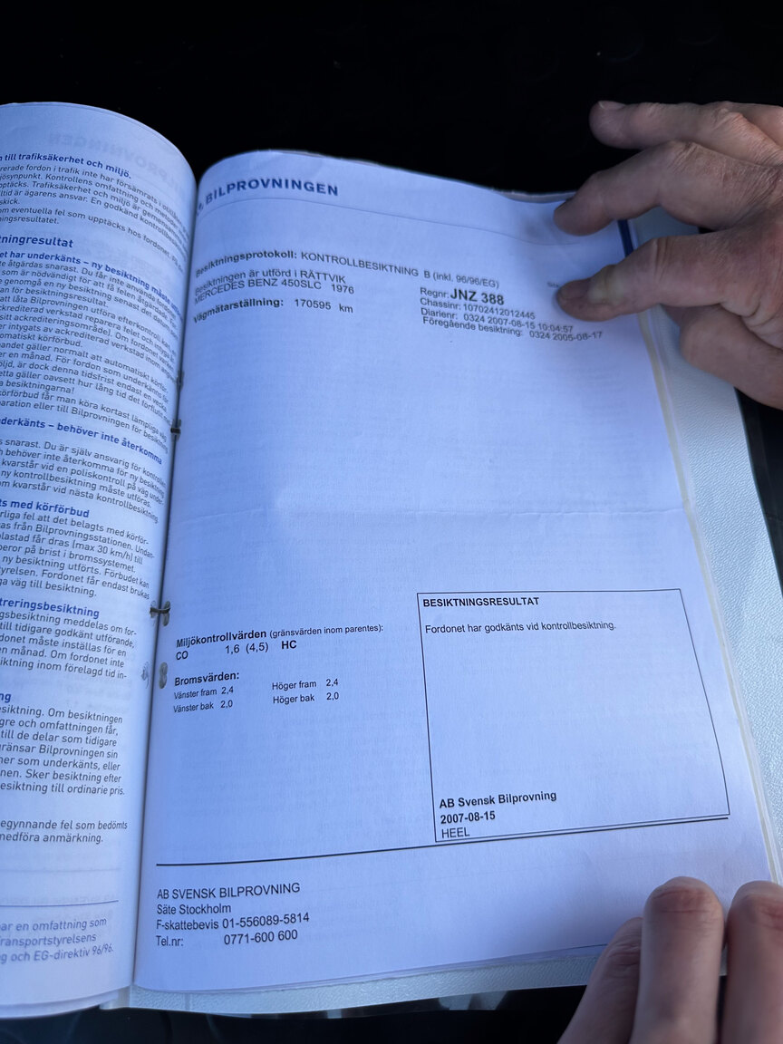 Dokumentation för 1976 Mercedes-Benz 450 SLC (15)