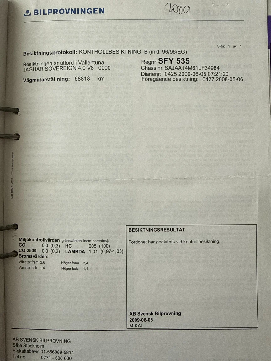 Documentation for 2001 Jaguar XJ Sovereign 4.0 V8 (30)