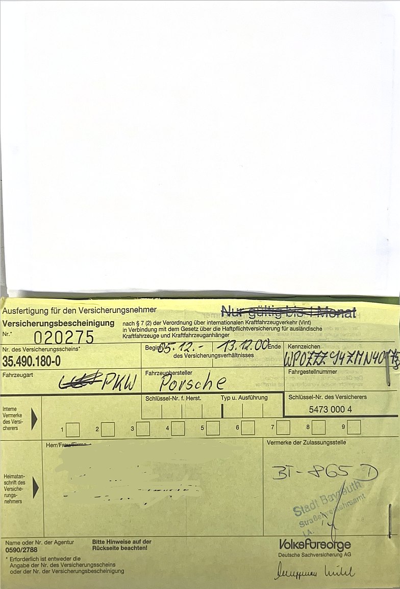 Dokumentation, 1991 PORSCHE 944 S2