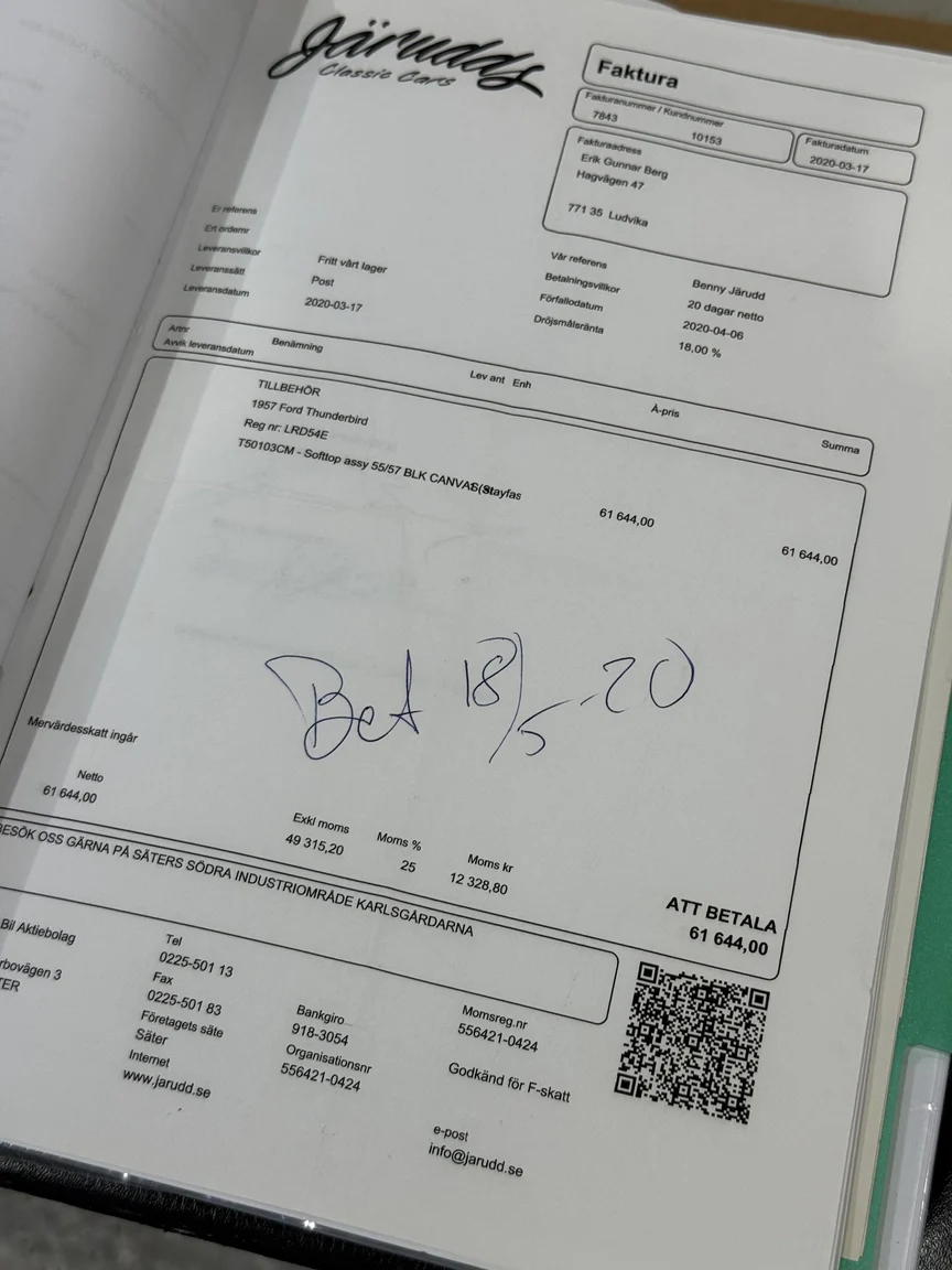 Documentation for 1957 Ford Thunderbird (9)