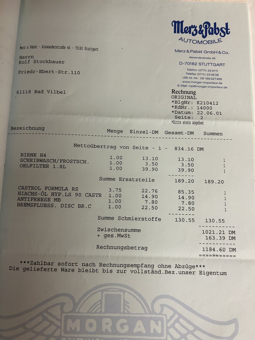 Documentation for 1983 Morgan 4/4