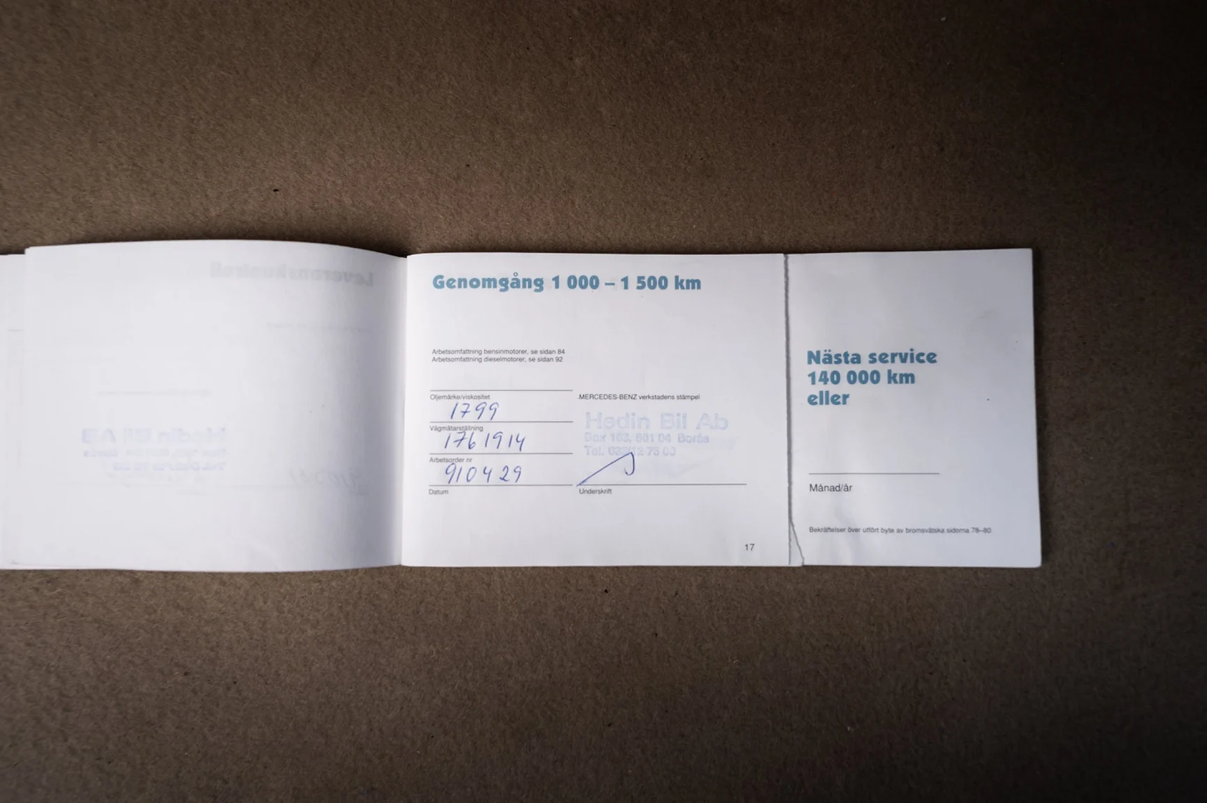 Dokumentation för 1991 Mercedes-Benz 500 SL (10)