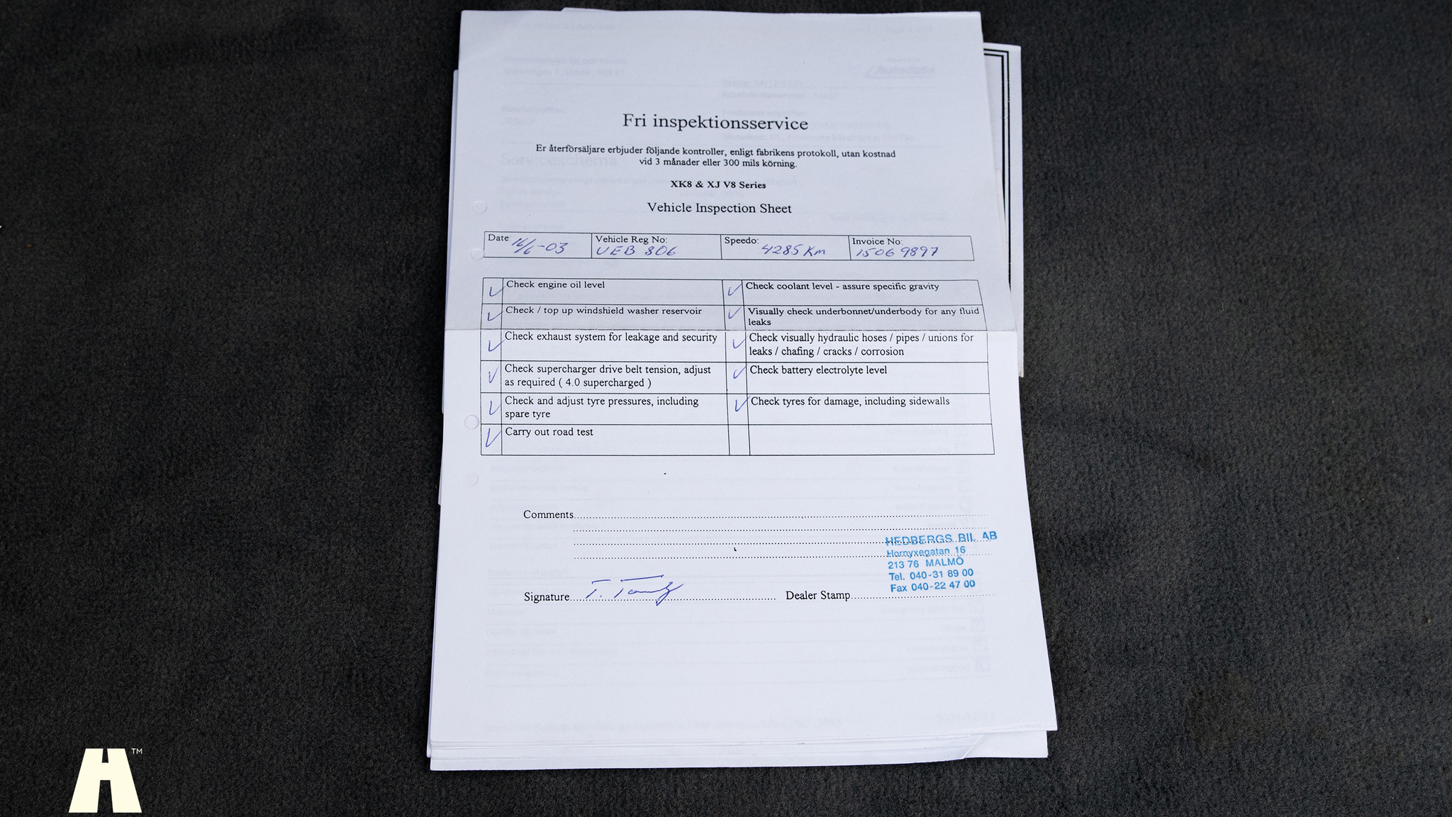 Documentation for 2003 Jaguar XJ Super V8