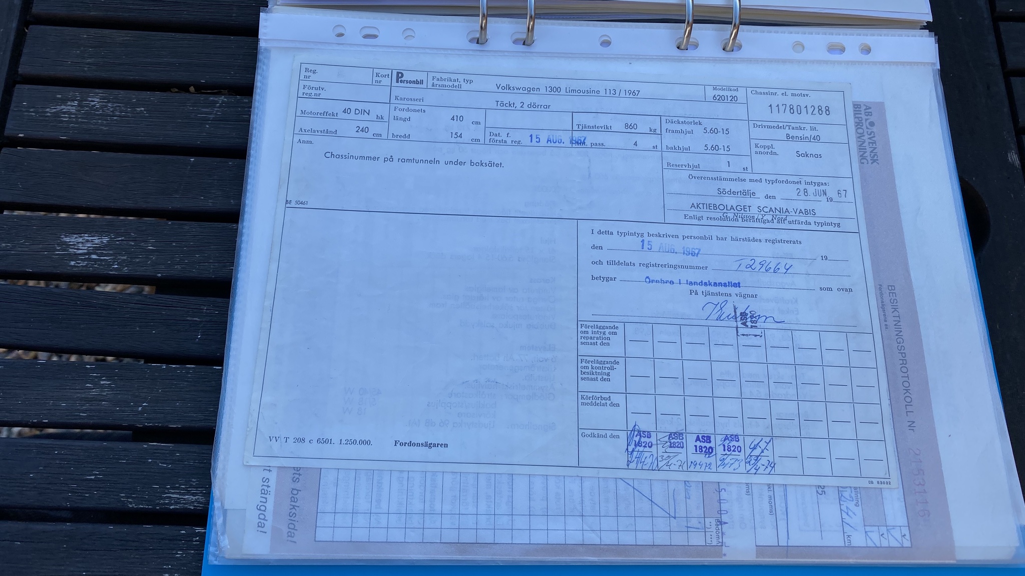 Documentation for 1967 Volkswagen Beetle