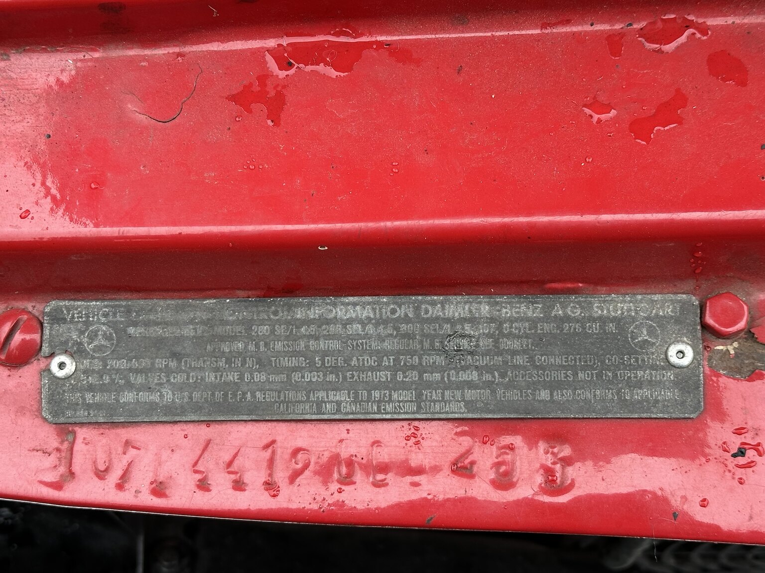 1973 Mercedes-Benz 450 SL, Mekanik