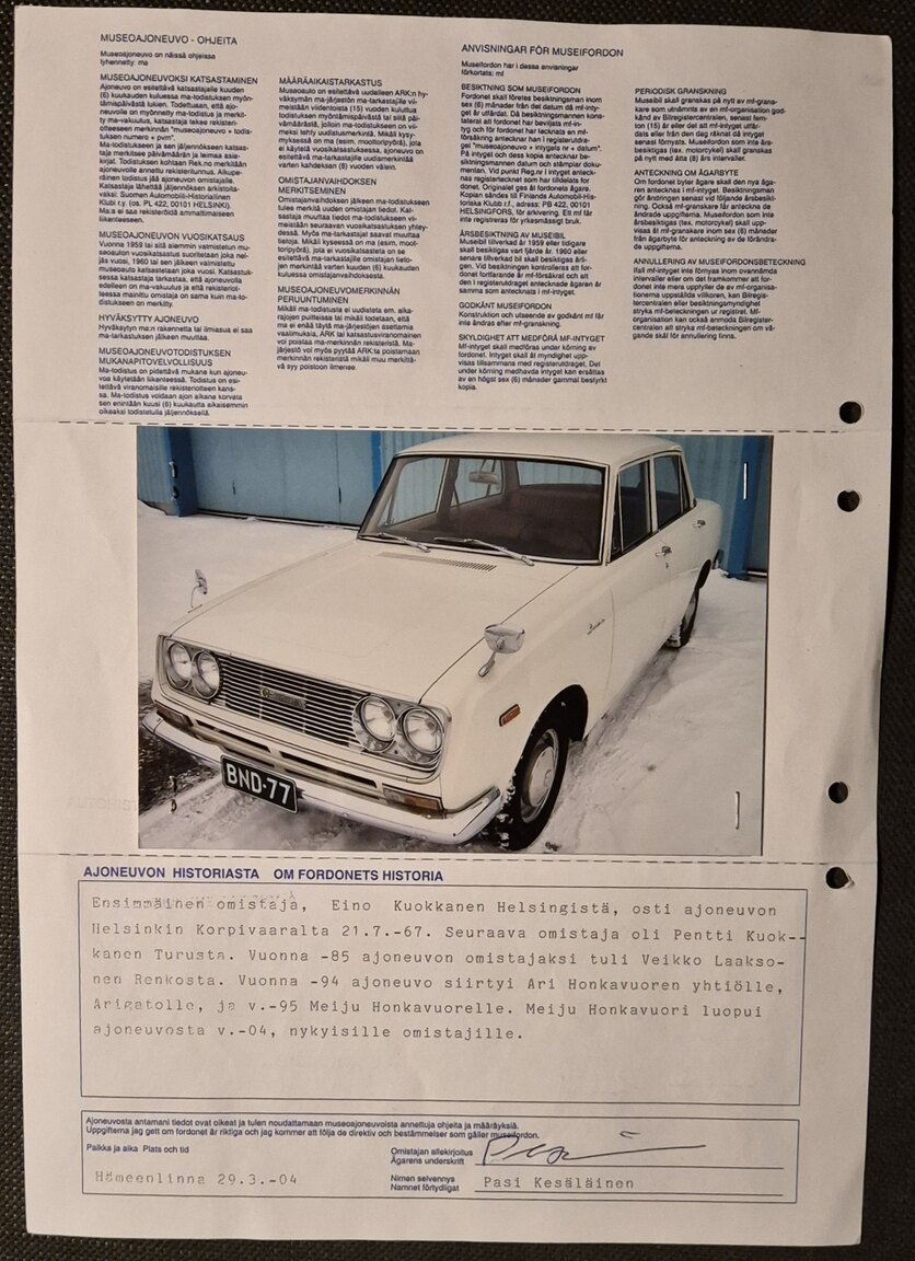 Dokumentation för 1967 Toyota Corona