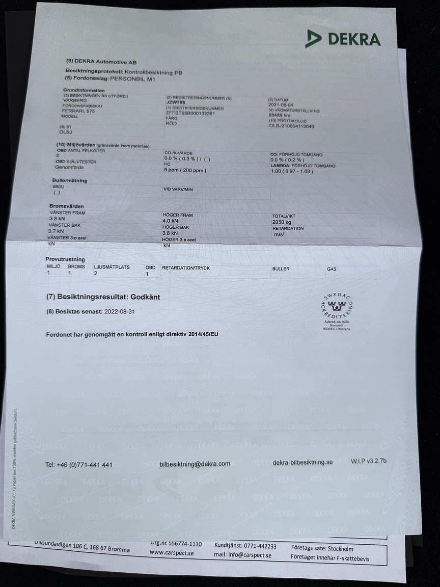 Dokumentation för 2003 Ferrari 575M Maranello