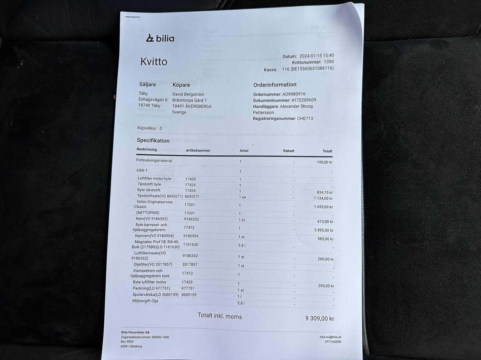 Dokumentation för 1997 Volvo 850 R