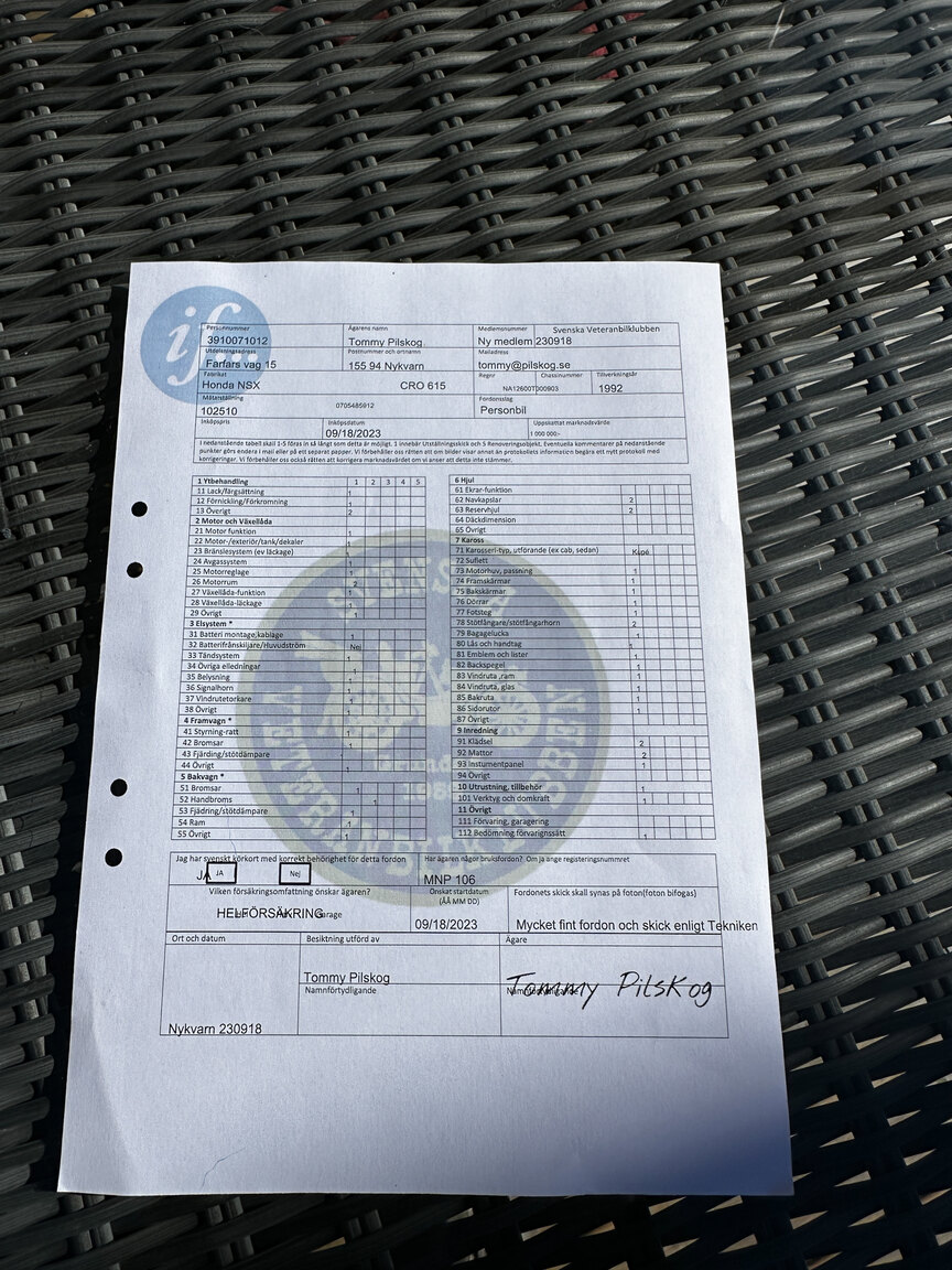 Documentation for 1992 Honda NSX 3.0